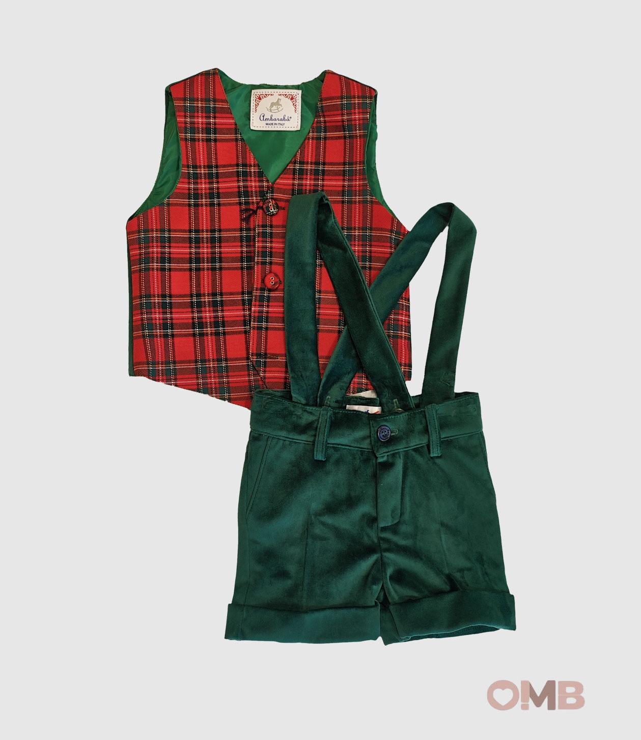 Gilet AMBARABA' neonato FM36076 Rosso FM36076. QUADRI AMBARABA' 