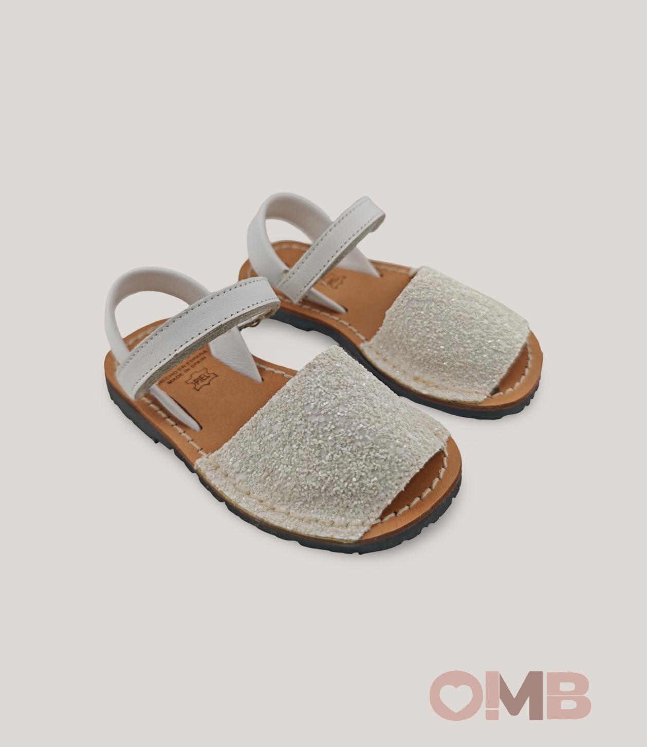 Minorchine Panyno bambina B1822 bianche glitter B1822. GLITTER BIANCO PANYNO 