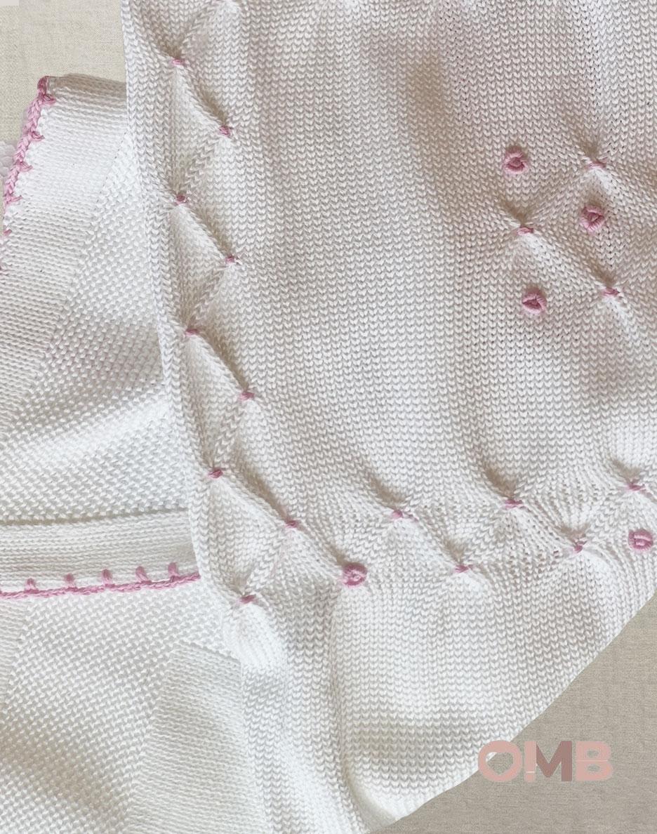 Coperta neonata PRIMODI BEBE 36151SU Bianca<BR/> 3615.1SU BIANCO/ROSA PRIMODI BEBE 