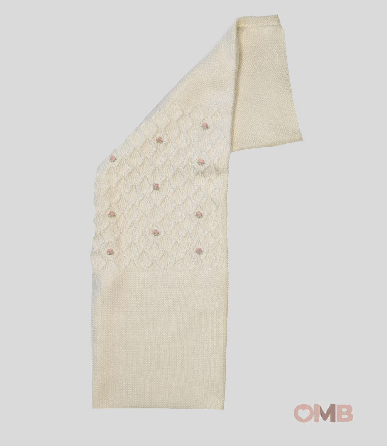 Coperta Neonata PEPECE' 2410 Bianca<BR/> 2410 BCO-ROSA PEPECE' 