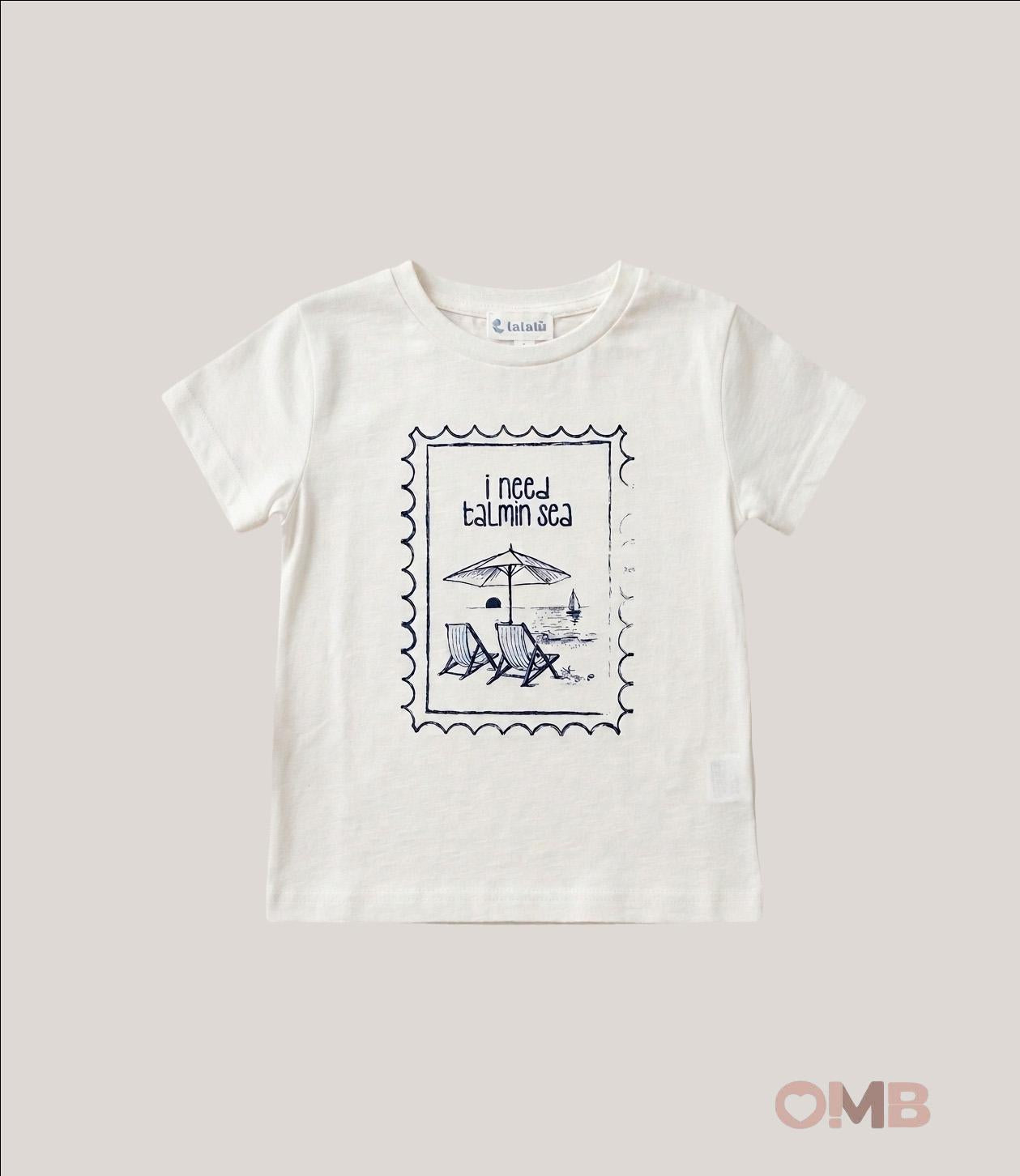 T-shirt bambino LALALU TSL50 Bianca TSL50 BIANCO/BLU LALALU 