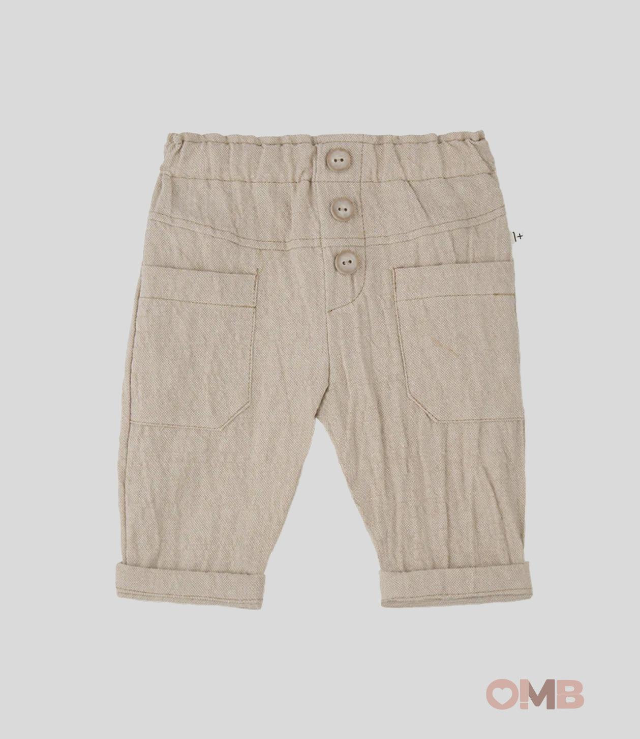 Pantalone Neonato 1+inthefamily Albert beige ALBERT BEIGE 1+INTHEFAMILY 