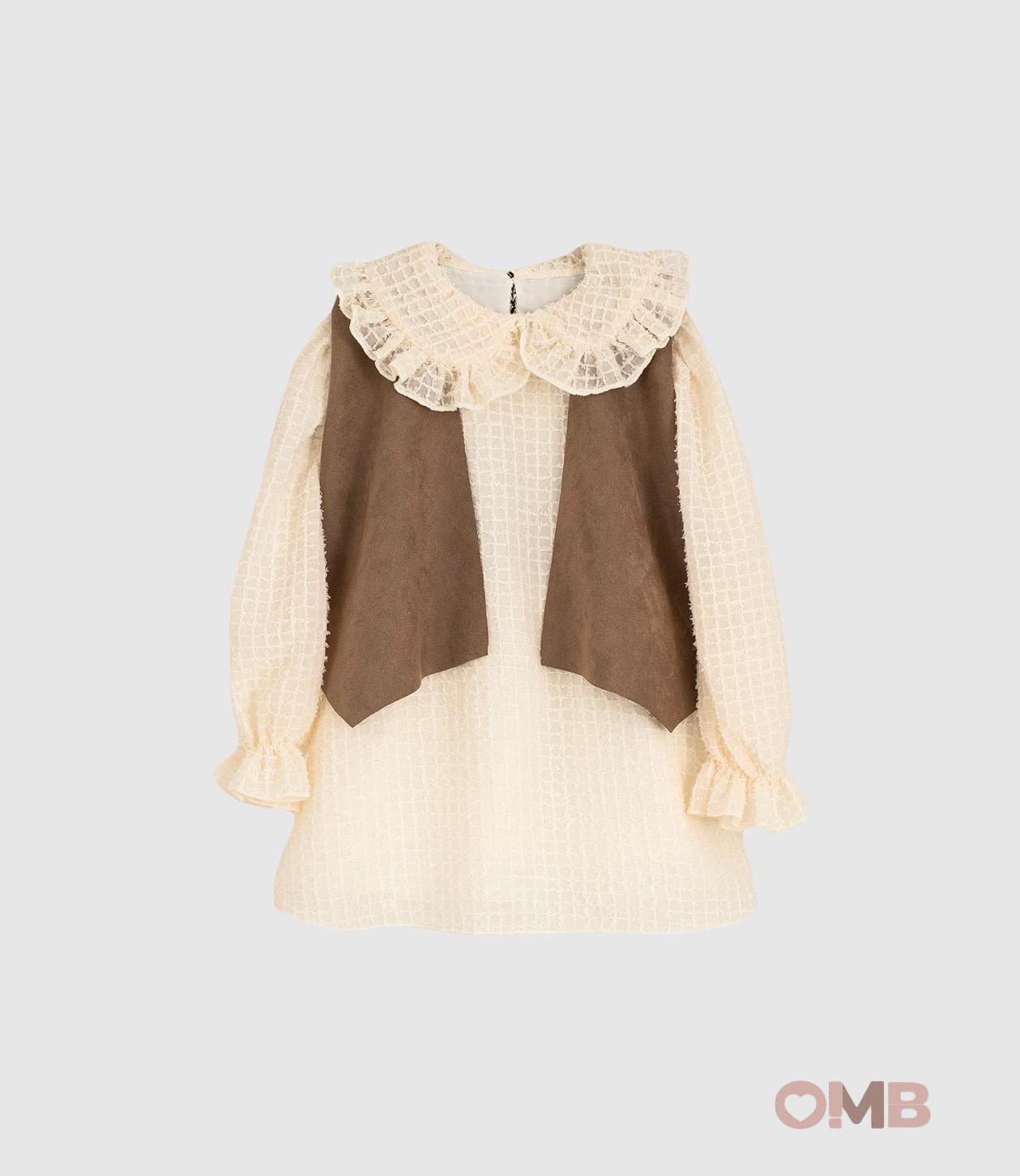 Abito Calamaro Baby bambina A21004 Beige A21004 AVENA CALAMARO BABY 