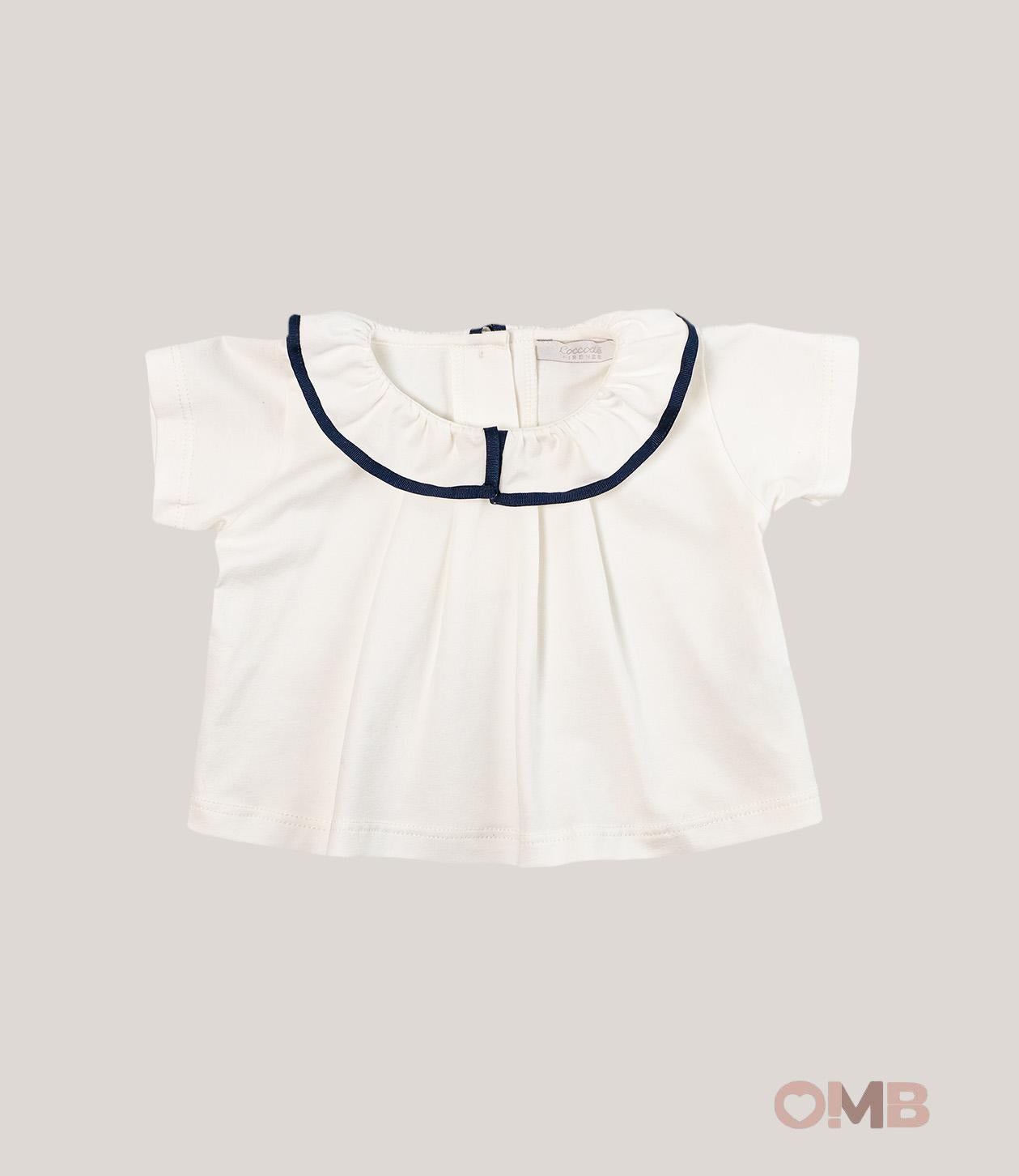 T-shirt neonata COCCODE C63175 Panna C63175 PANNA/BLU COCCODE 