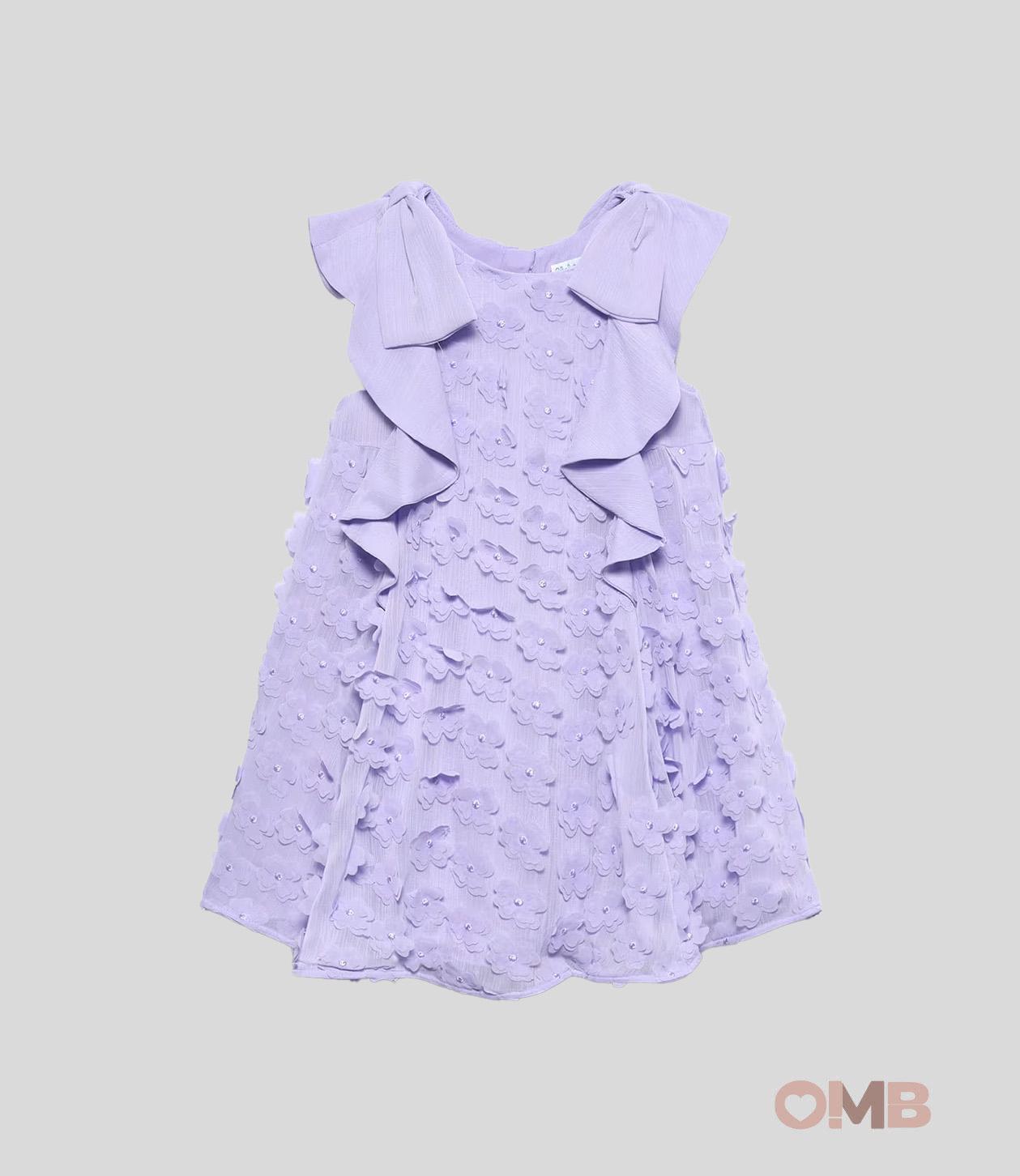 Abito bambina Abel&Lula 5042 Lilla fiori giromanica<BR/> 5042 LILLA ABEL&LULA 