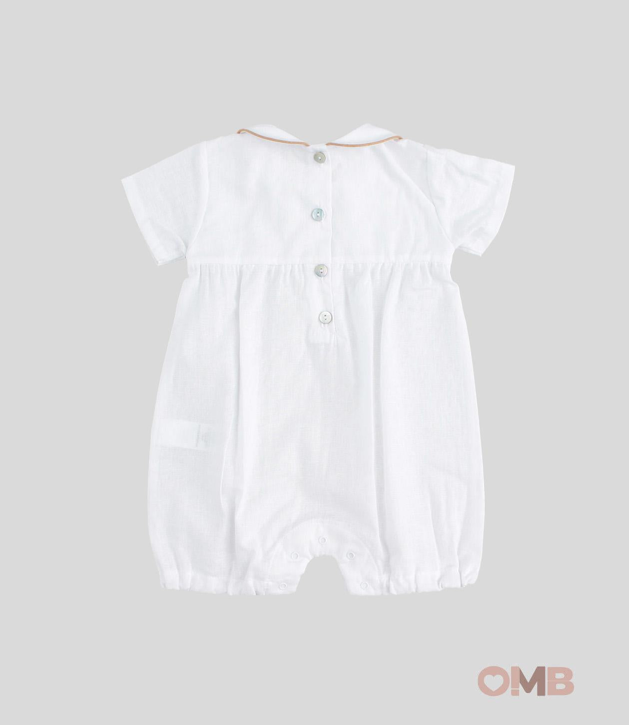 Pagliaccetto neonata Coccode 125 Bianco mezza manica collo tondo elastico bottoni 125 BIANCO COCCODE 