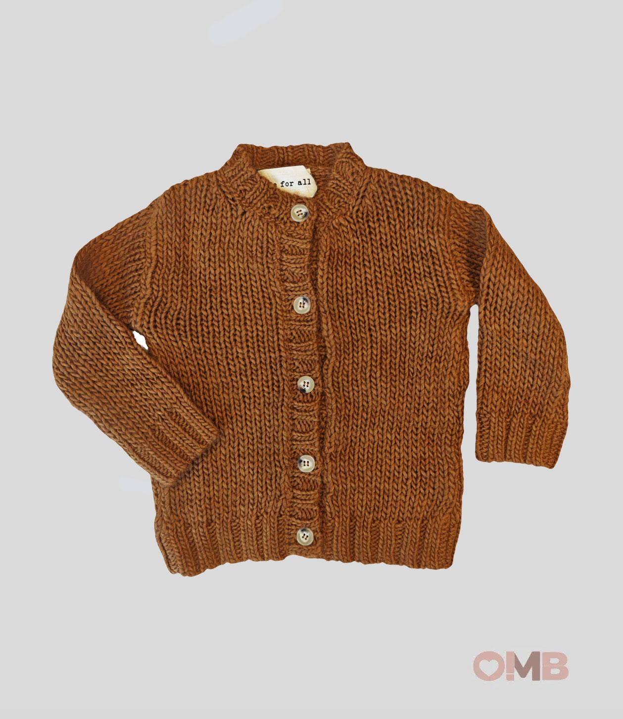 Cardigan Bambina BE FOR ALL B4720 Marrone<BR/> B4720 OCRA BE FOR ALL 