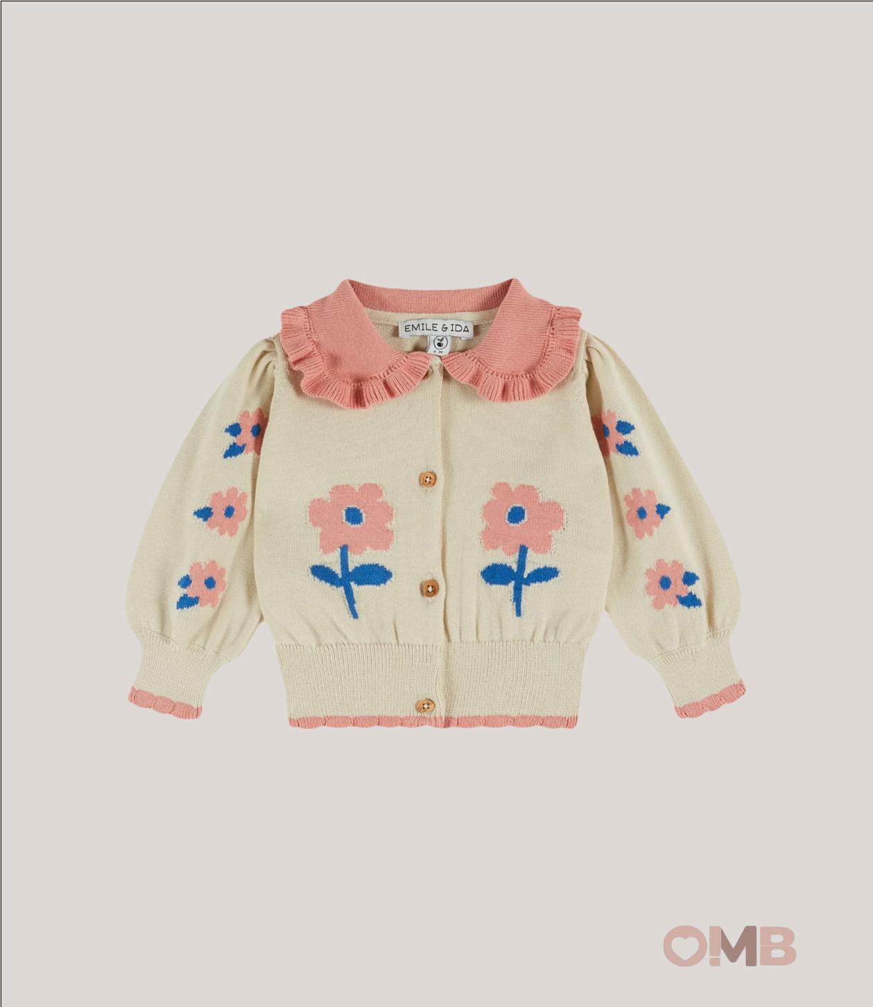Cardigan EMILE ET IDA neonata AD182 Beige AD182 BEIGE EMILE ET IDA 