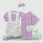 Set nascita JOLIE JULIET neonata ZELIASET Avorio<BR/> ZELIASET AVORIO-VIOLETTO JOLIE JULIET 