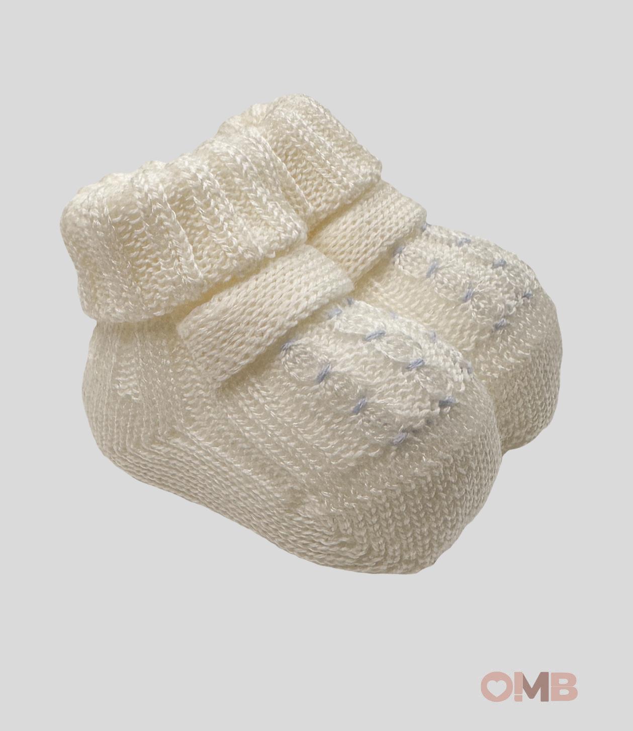 Babbucce Neonata Primodi Bebè 3516 panna azzurre 3516.10 PANNA PRIMODI BEBE 