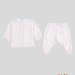 Tutina neonata Coccode 050 Rosa polsini manica lunga collo smerlato elastico bottoni 050 ROSA COCCODE 