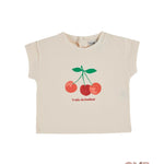 T-shirt EMILE ET IDA neonata AD015 Crema AD015 PANNA EMILE ET IDA 