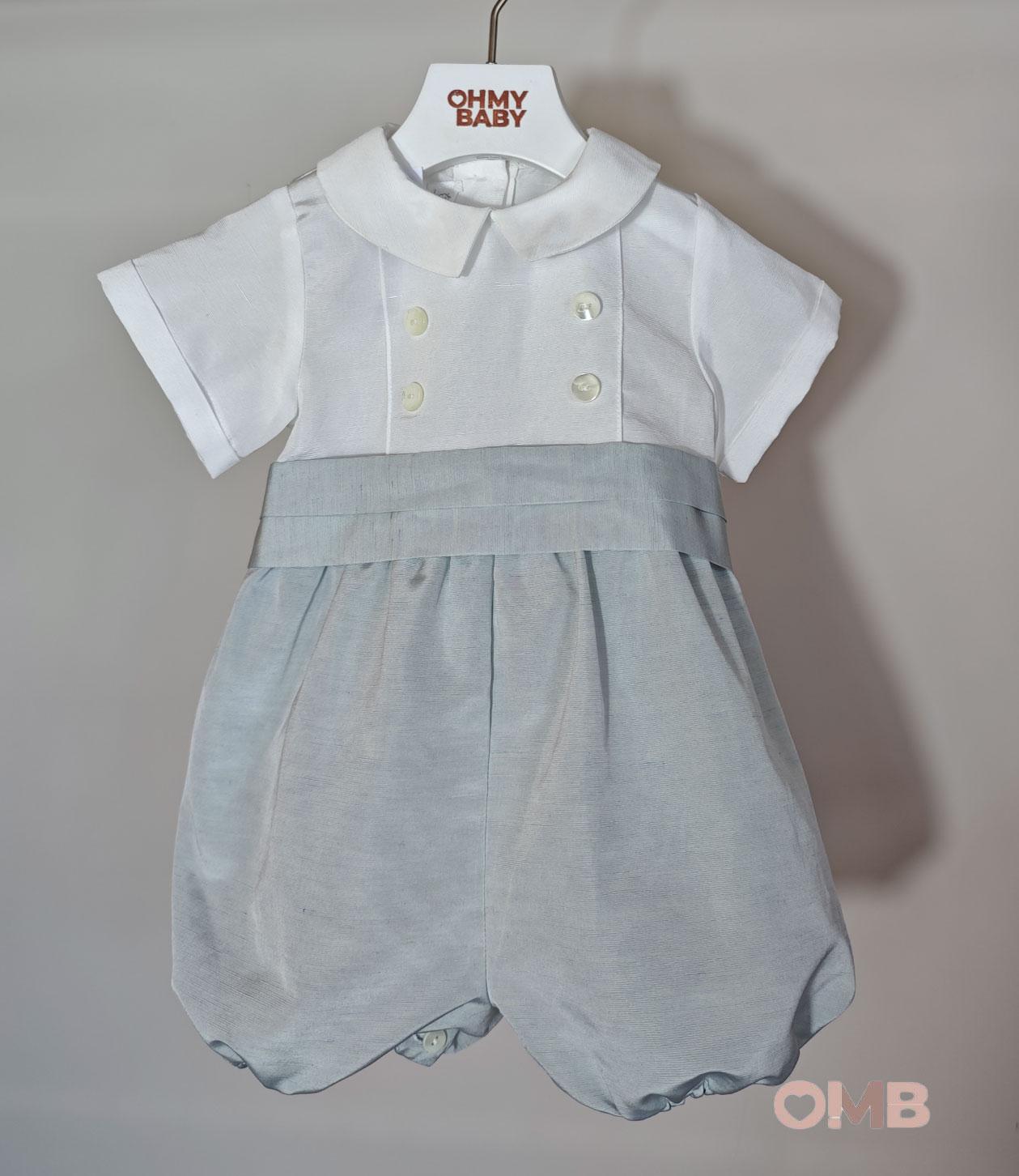 Pagliaccetto neonato CROCHETTE 8201 Bianco 8201 BIANCO-COBALTO CROCHETTE 