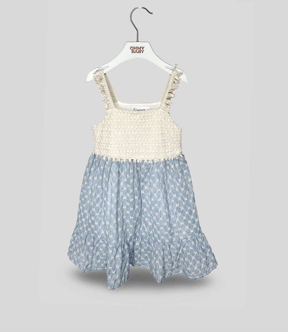 Abito Lalalu bimba VTL180CIELO celeste VTL180 CIELO LALALU 