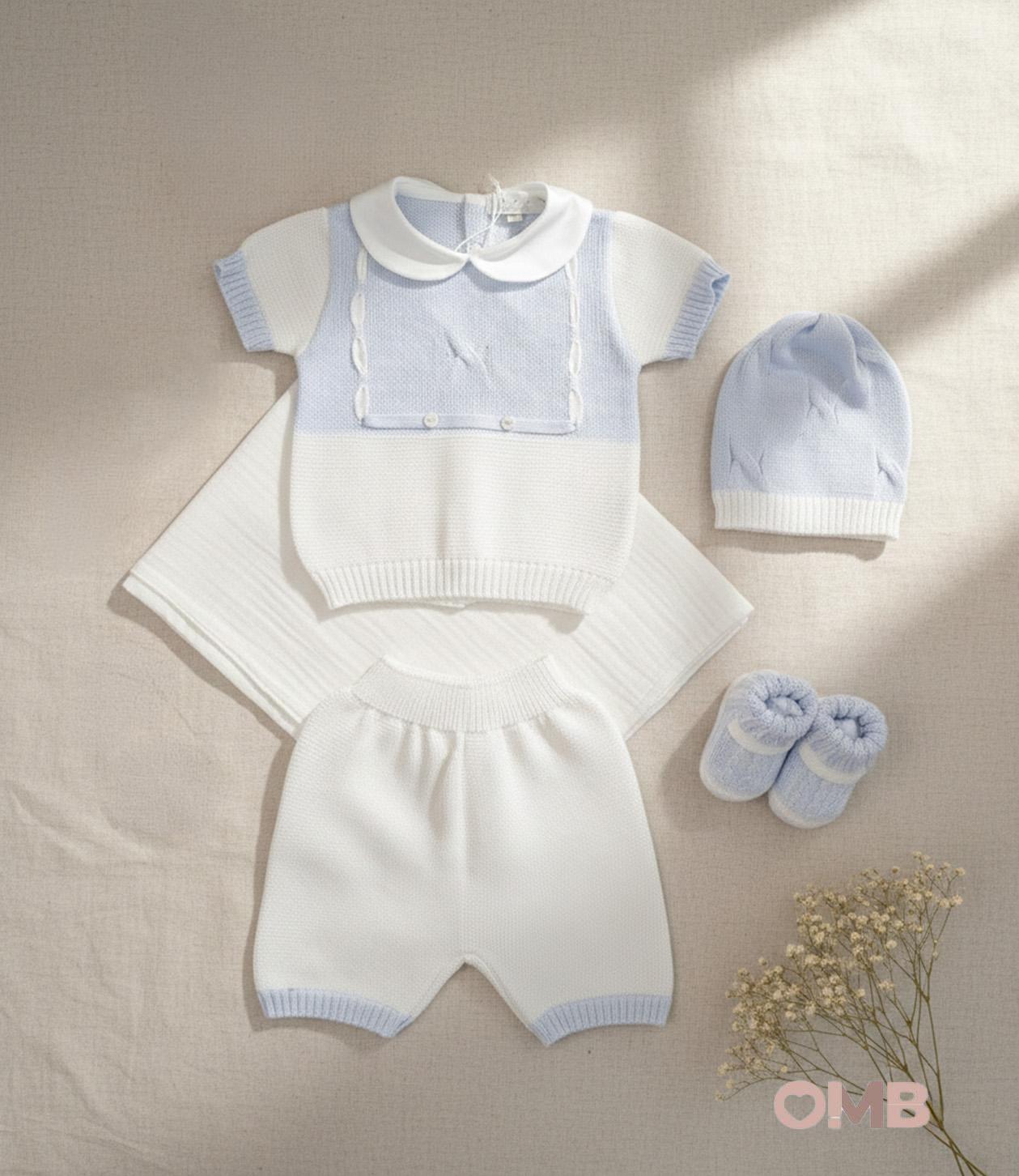 Set nascita PRIMODI BEBE neonato 3601 25 9 10 Bianco 3601.25-9-10 BIANCO-CIELO PRIMODI BEBE 