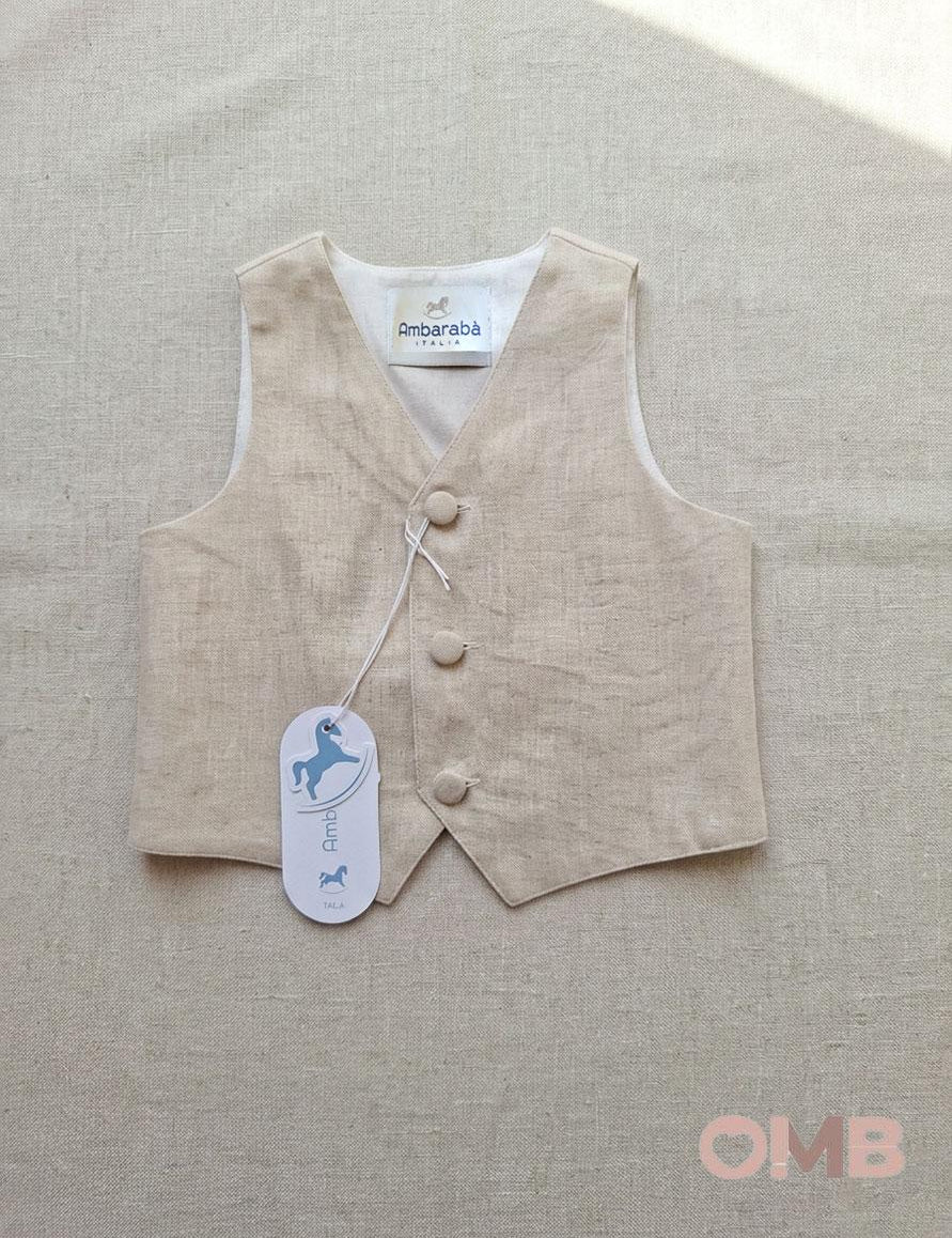 Gilet neonato AMBARABA' FM41097 Beige<BR/> FM41097 BEIGE AMBARABA' 