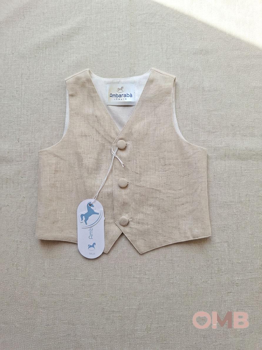 Gilet neonato AMBARABA' FM41097 Beige<BR/> FM41097 BEIGE AMBARABA' 