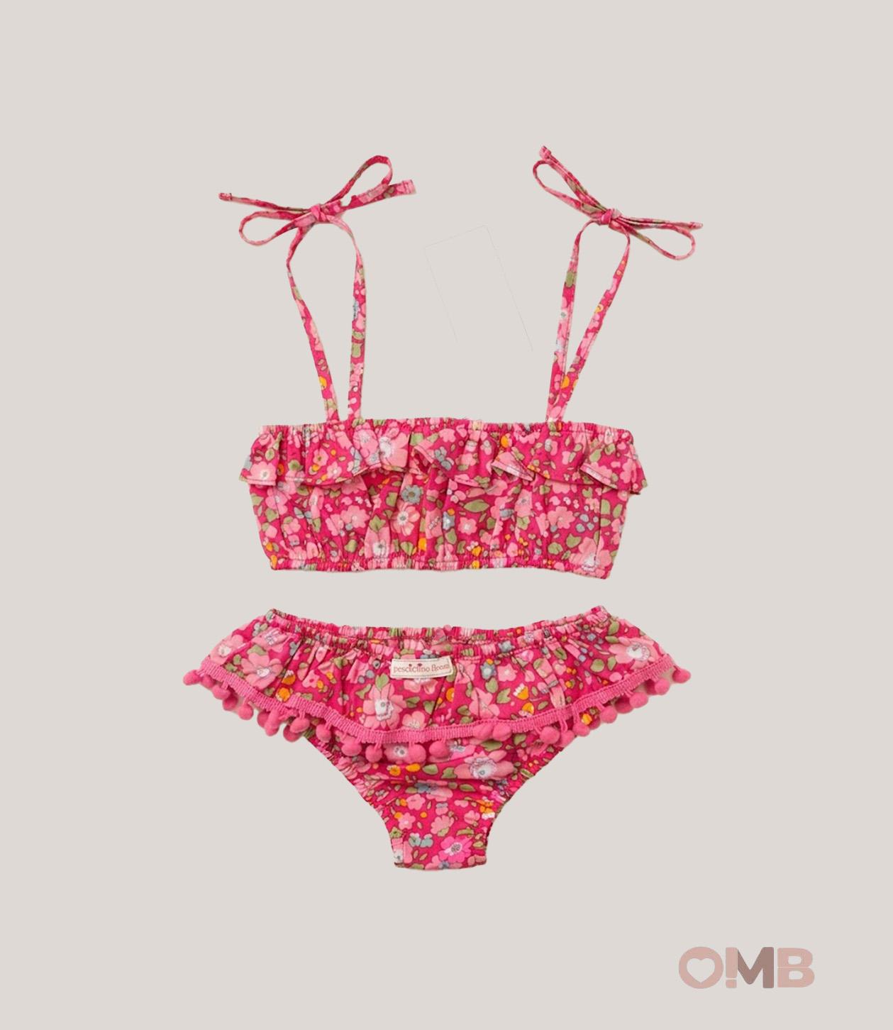 Bikini bambina PESCIOLINO ROSSO F3+TOP Fucsia F3+TOP LIBERTY PESCIOLINO ROSSO 