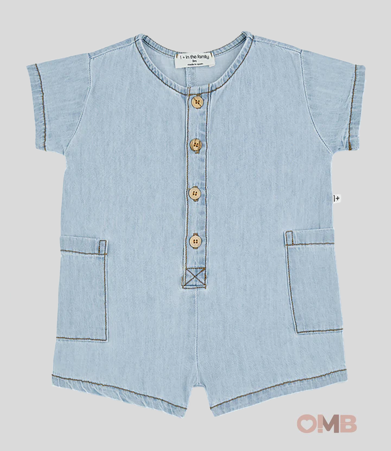 Salopette Neonata 1+inthefamily Serena Denim SERENA DENIM 1+INTHEFAMILY 