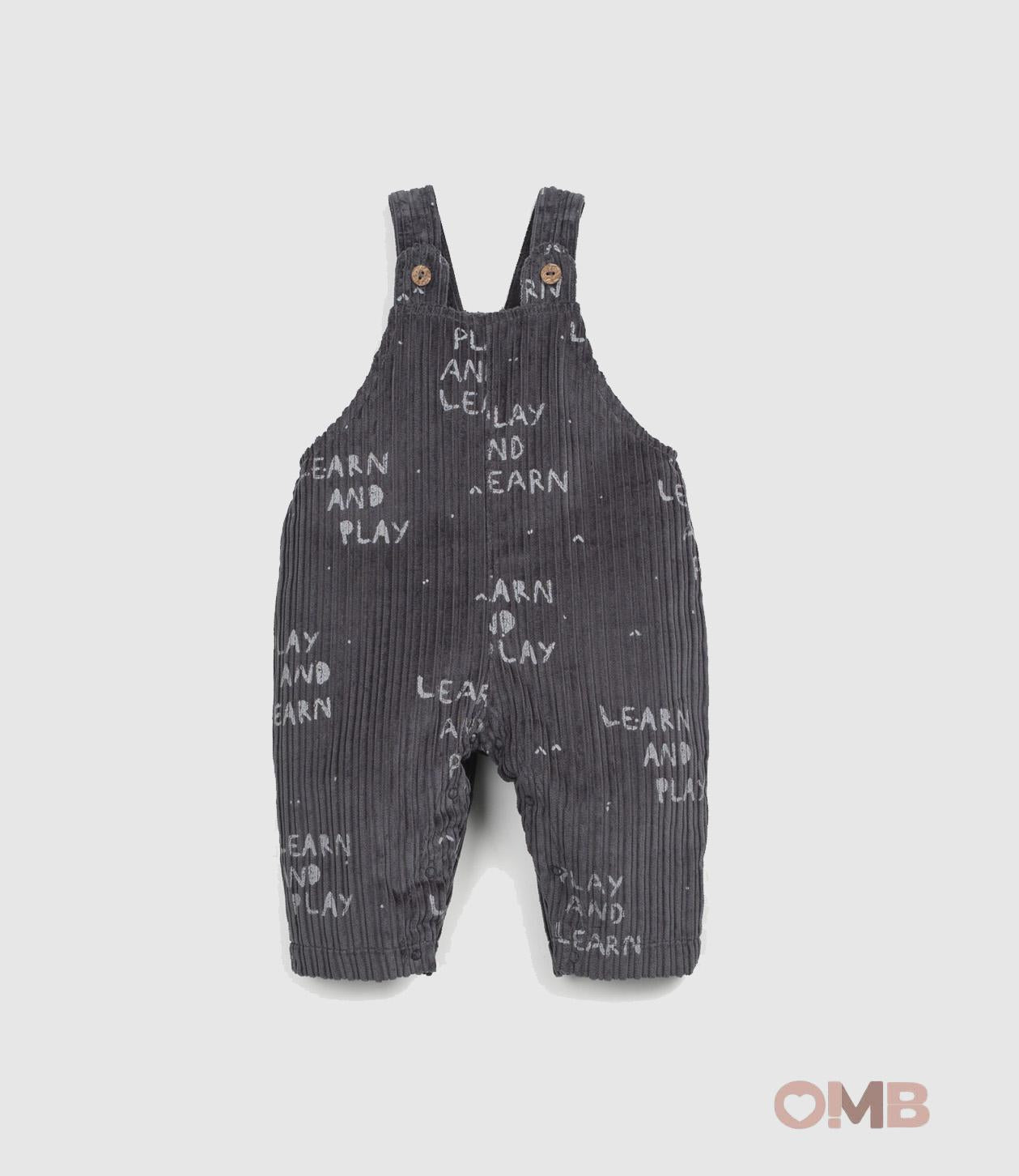 Salopette Play Up neonato 1AR11502GRAFITE a costine 1AR11502 GRAFITE PLAY UP 