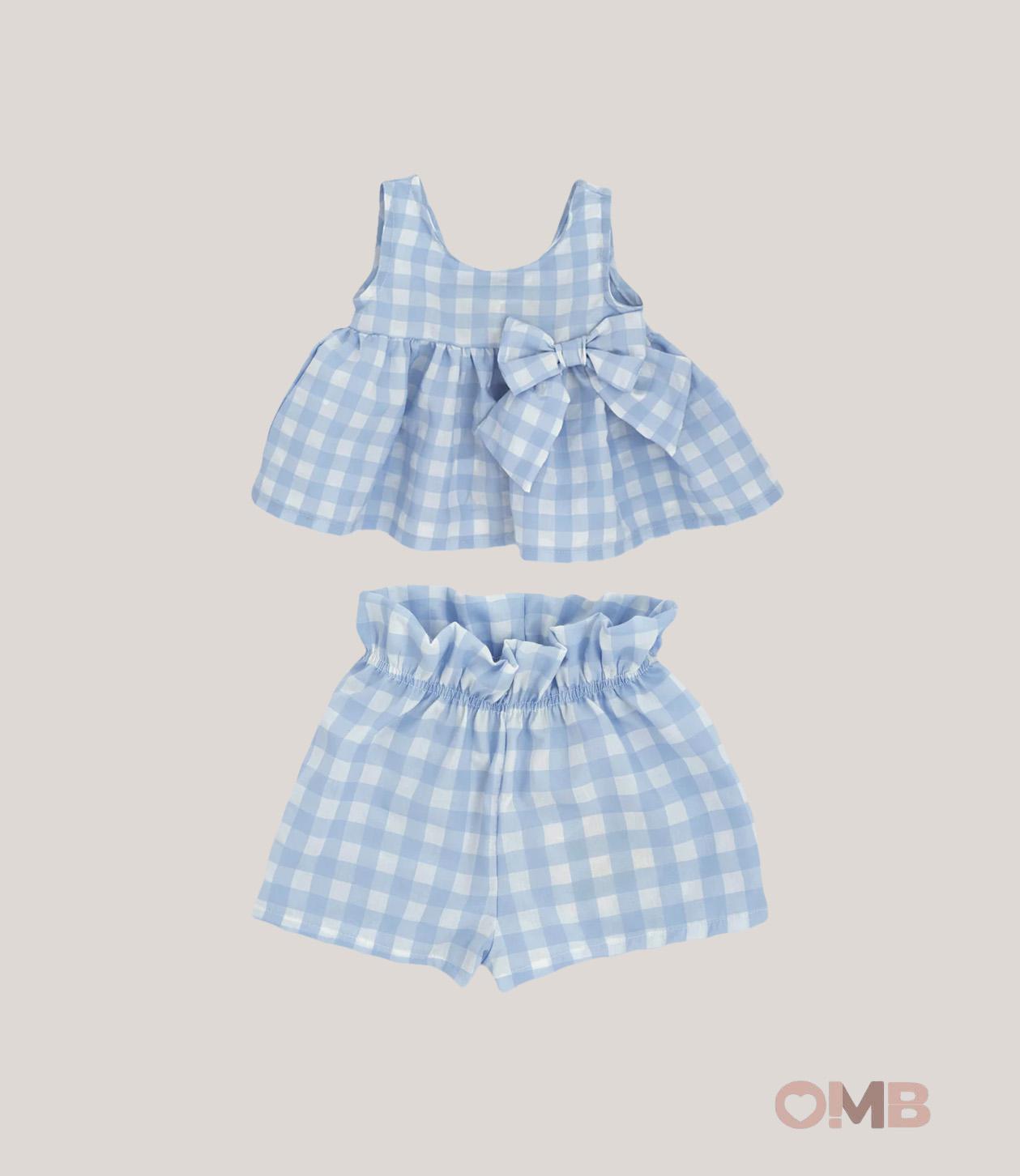 Completo neonata MAGIL 31096 35095 Celeste 31096-35095 QUADRI MAGIL 
