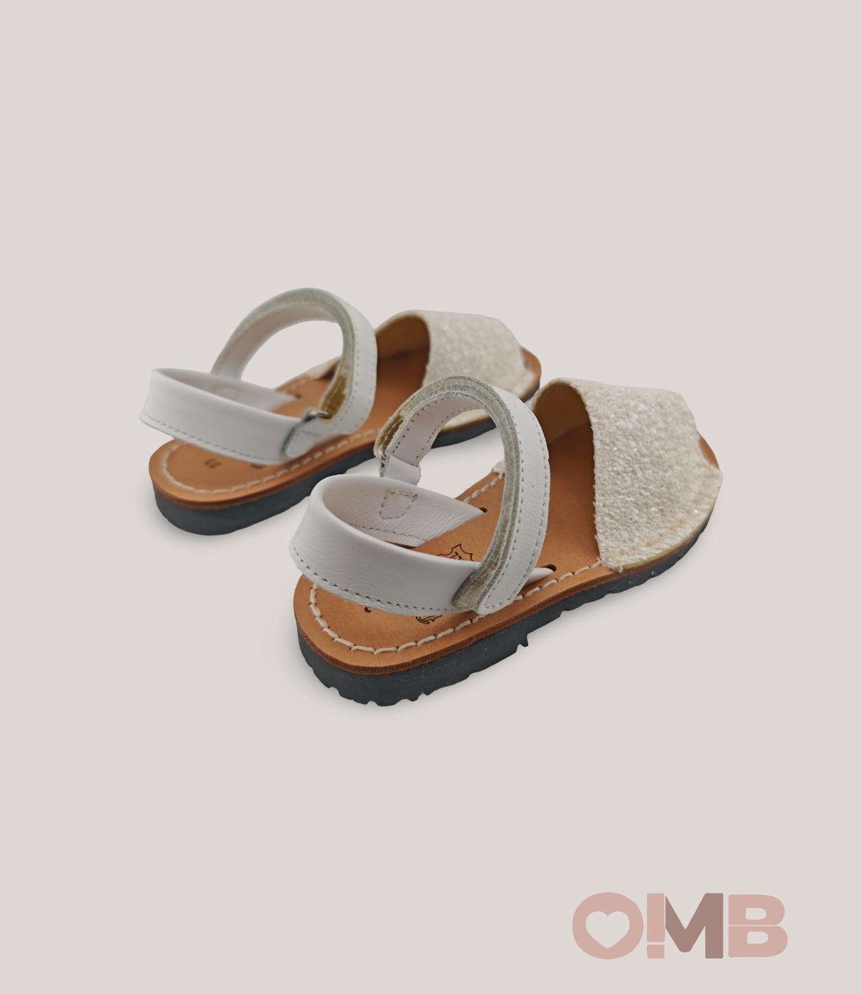 Minorchine Panyno bambina B1822 bianche glitter B1822. GLITTER BIANCO PANYNO 