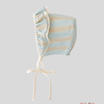 Cuffia Neonata Calamaro Baby 75090 azzurra e beige<BR/> 75090 AZZURRO CALAMARO BABY 