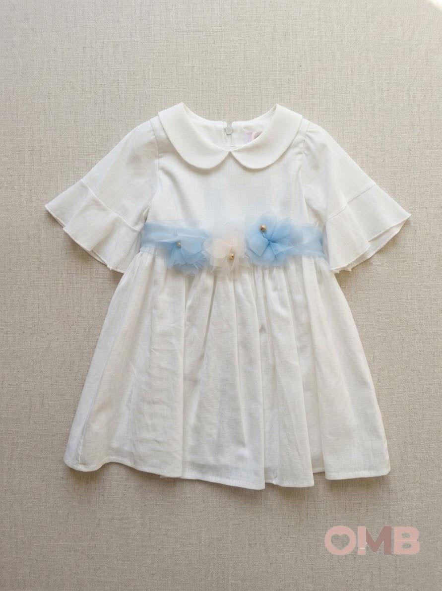 Abito neonata AMBARABA' FF41000 Bianco FF41000 BIANCO/CIELO AMBARABA' 