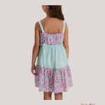 Abito bambina PESCIOLINO ROSSO ABI14 Verde<BR/> ABI14. QUADRI PESCIOLINO ROSSO 