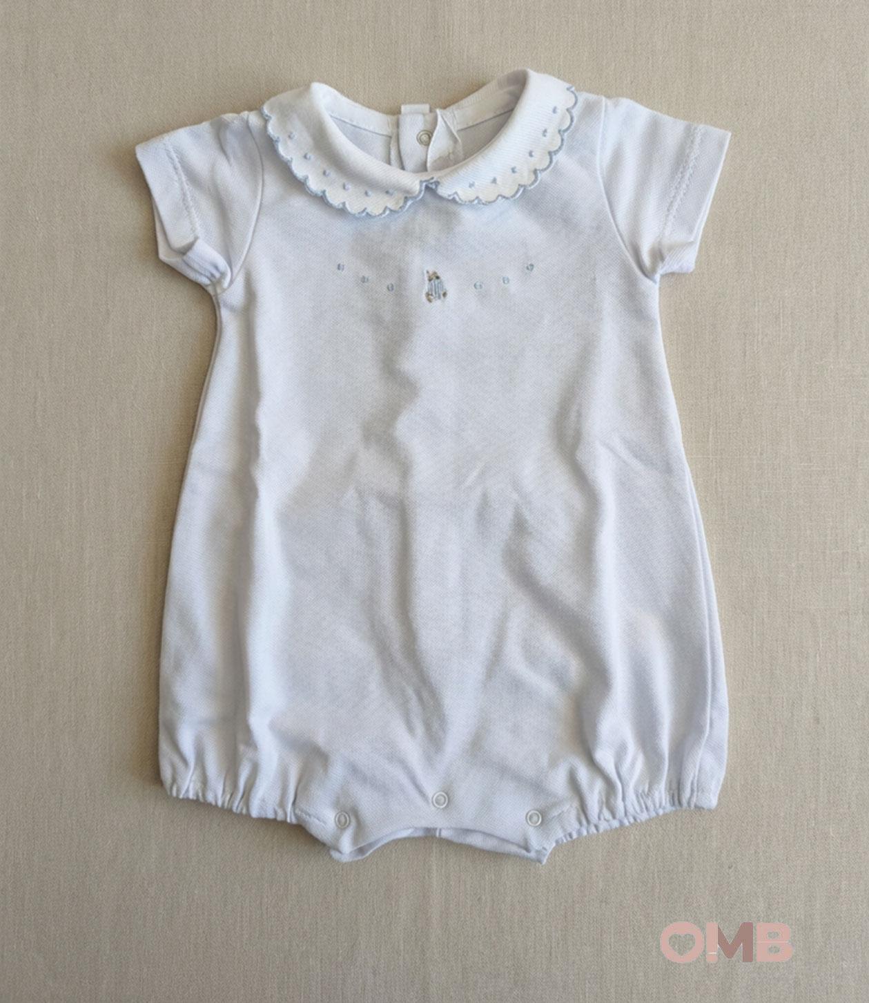 Pagliaccetto neonato PEPECE' 7721R4PG Bianco<BR/> 7721R4PG BIANCO-CIELO PEPECE' 