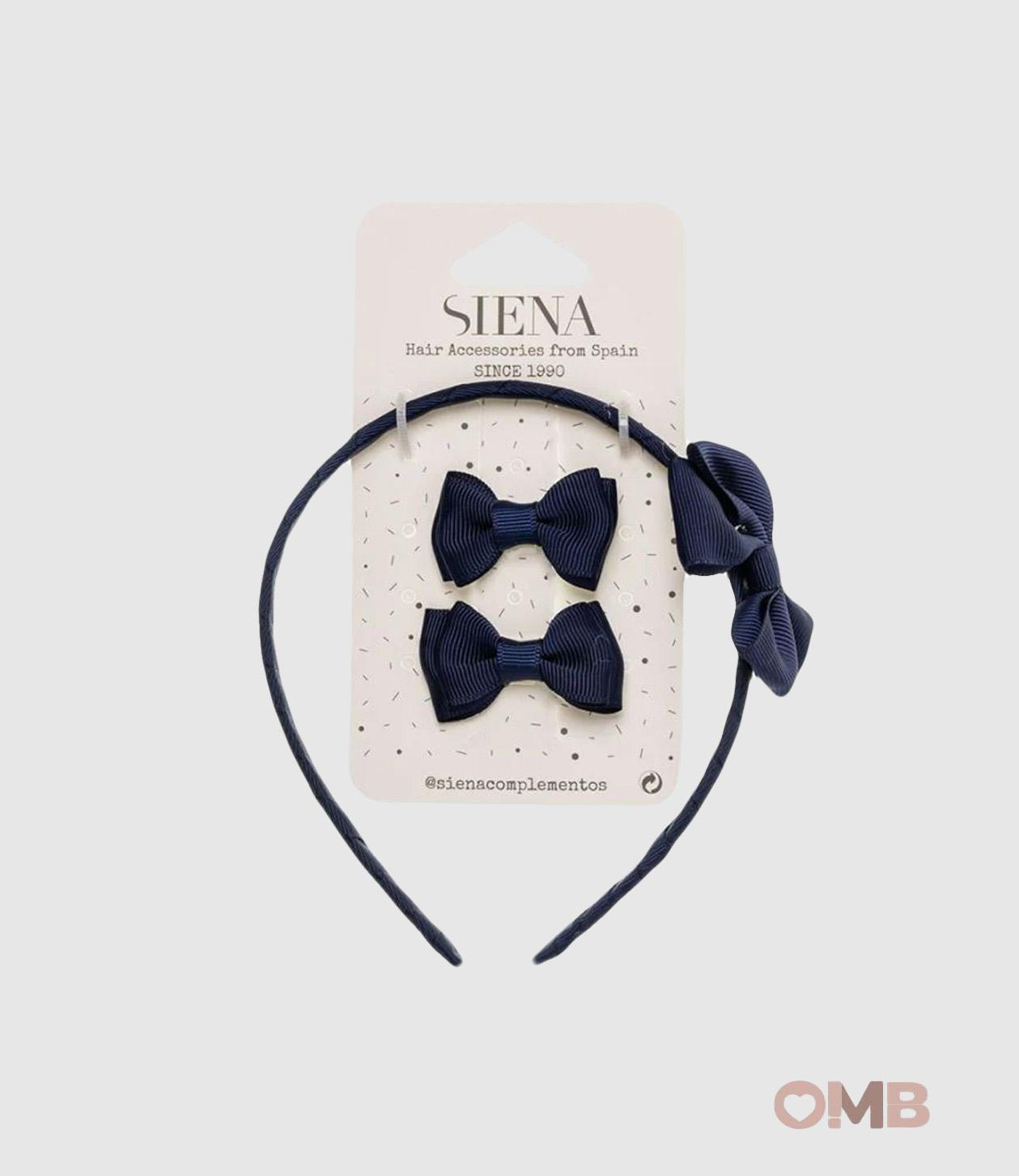 Cerchietto e fermagli SIENA neonata 7439 Blu<BR/> 7439 BLU SIENA 