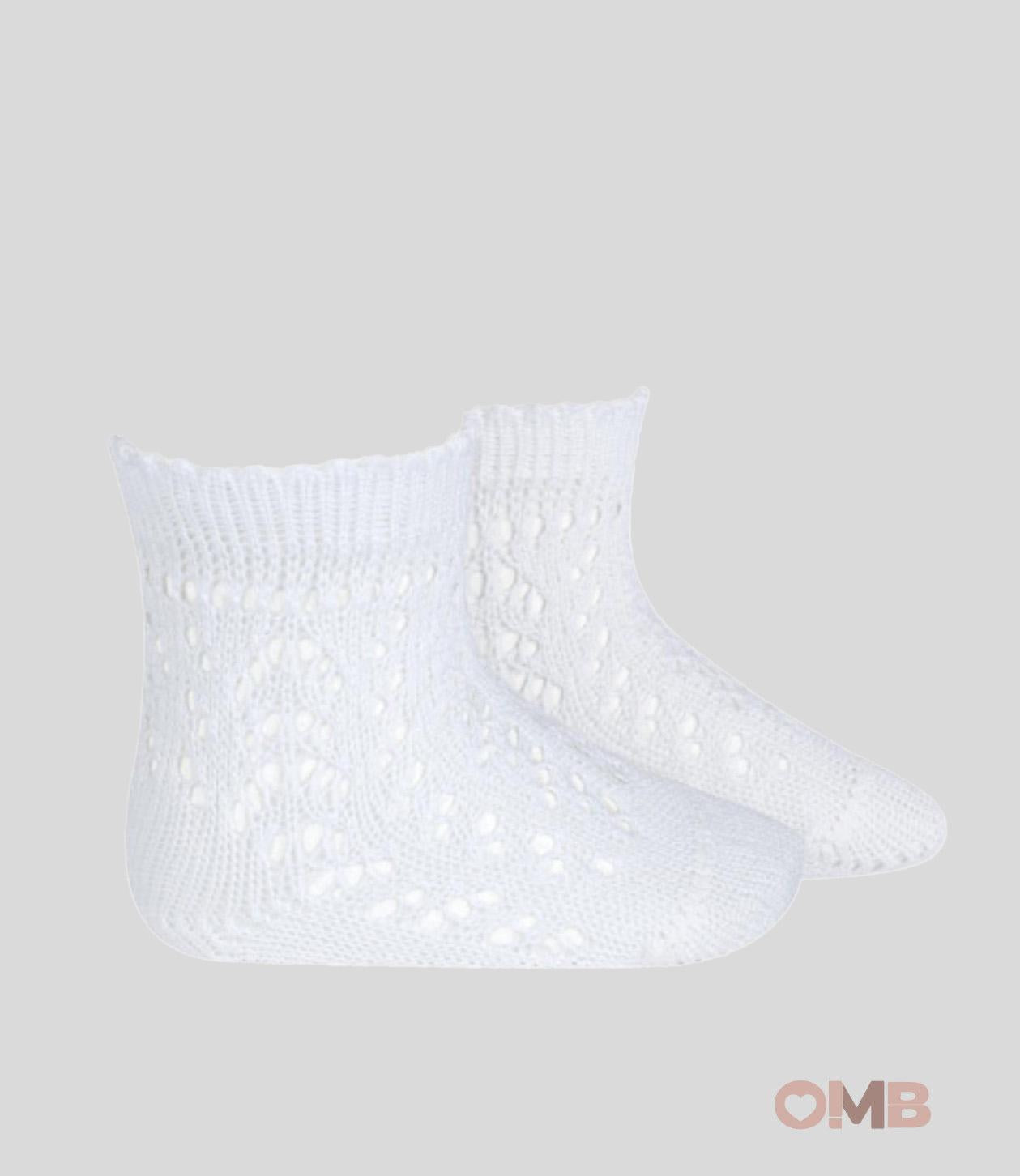 Calzino neonata Condor 2518/4 Bianco traforato corti 2518/4 200 CONDOR 