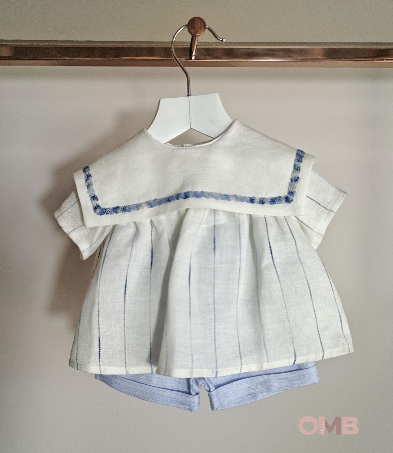 Completo neonato MIMU 1104 1105 Bianco<BR/> 1104-1105 BIANCO/CIELO MIMU 