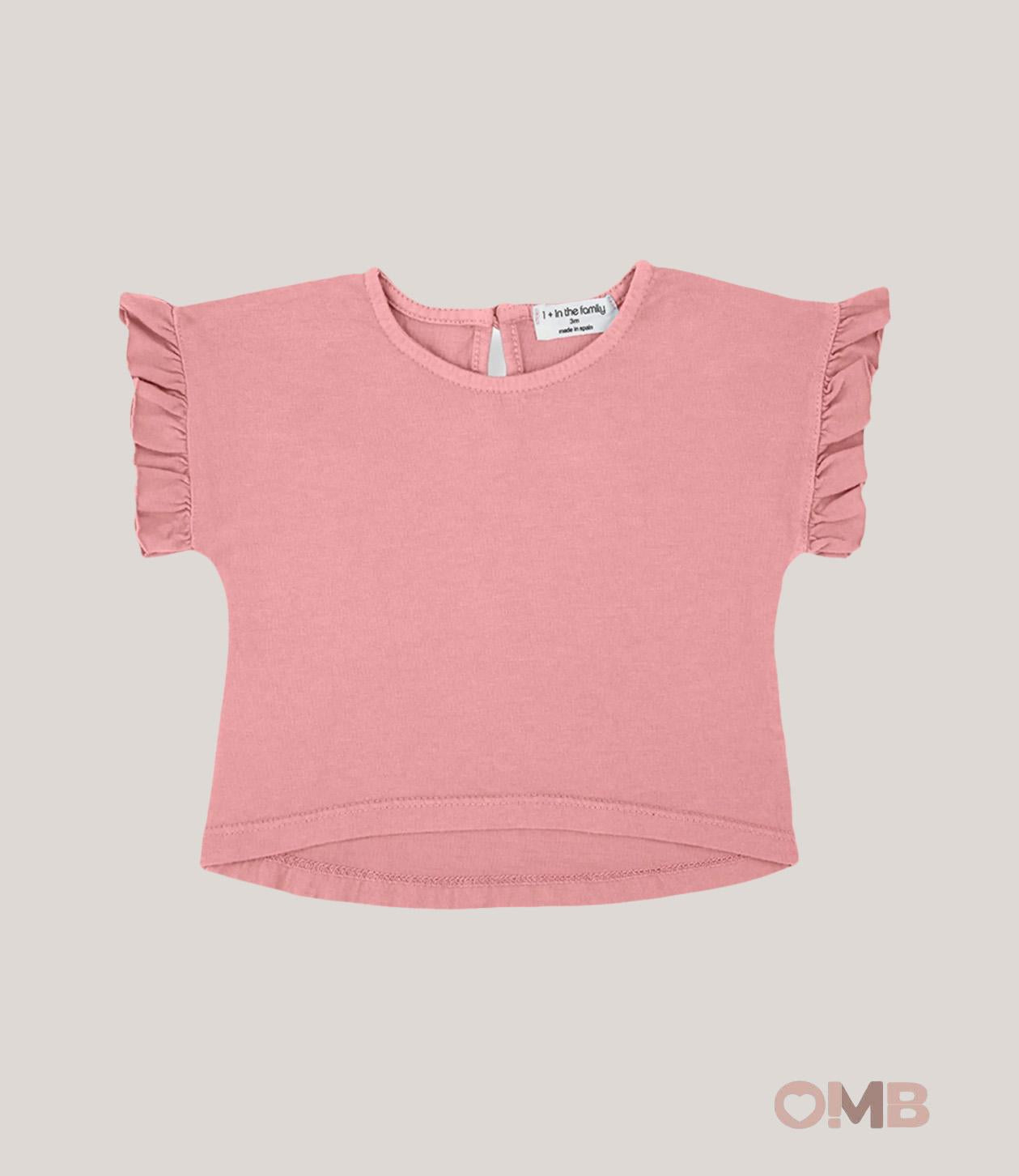 T-shirt neonata 1+IN THE FAMILY CAMPANET Rosa CAMPANET FRAGOLA 1+INTHEFAMILY 