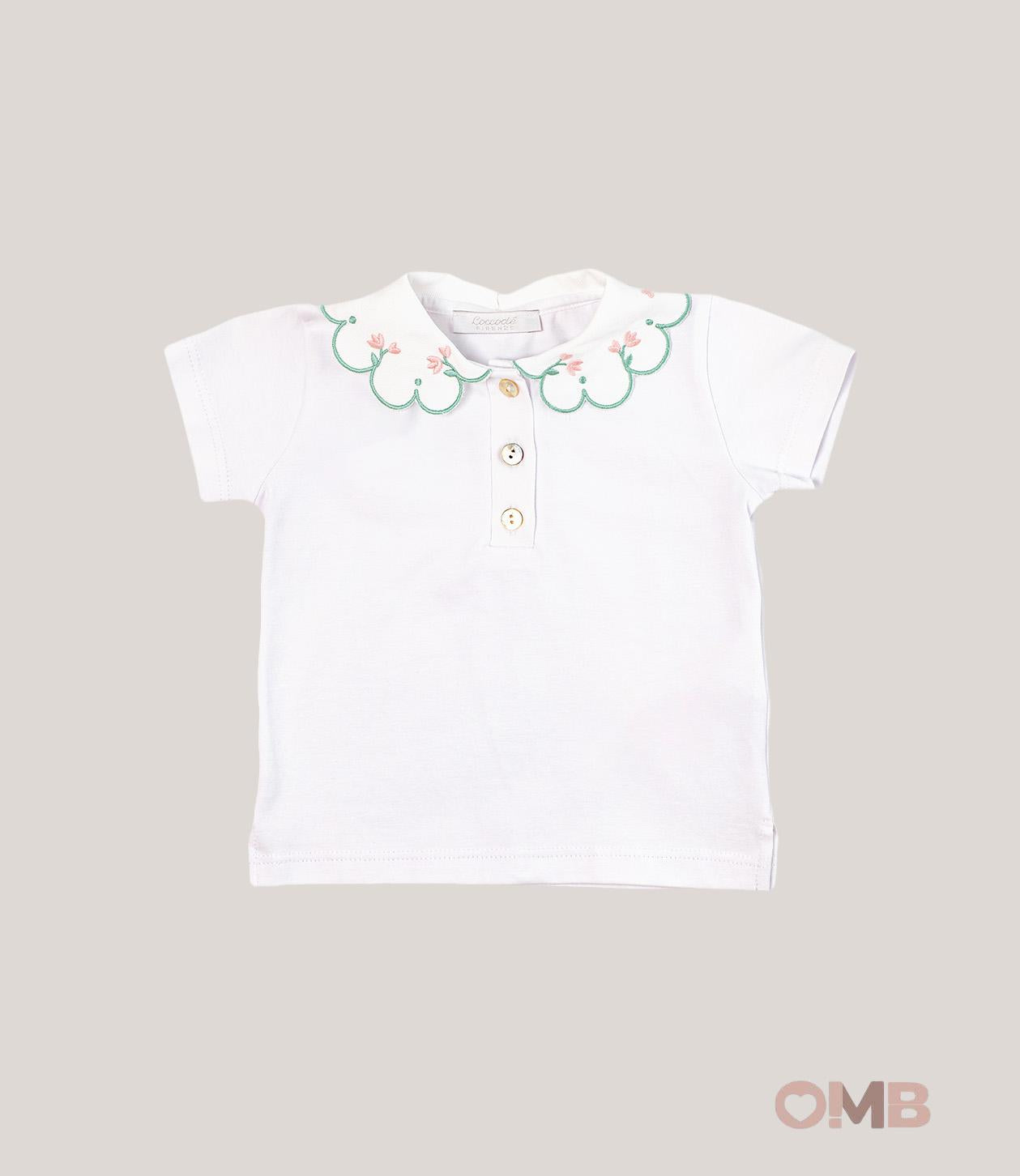 T-shirt neonata COCCODE C63206 Bianco C63206 BIANCO/ROSA COCCODE 
