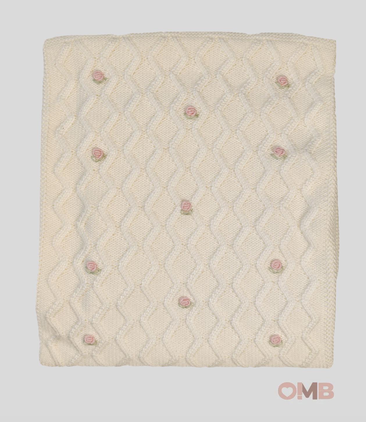 Coperta Neonata PEPECE' 2410 Bianca<BR/> 2410 BCO-ROSA PEPECE' 