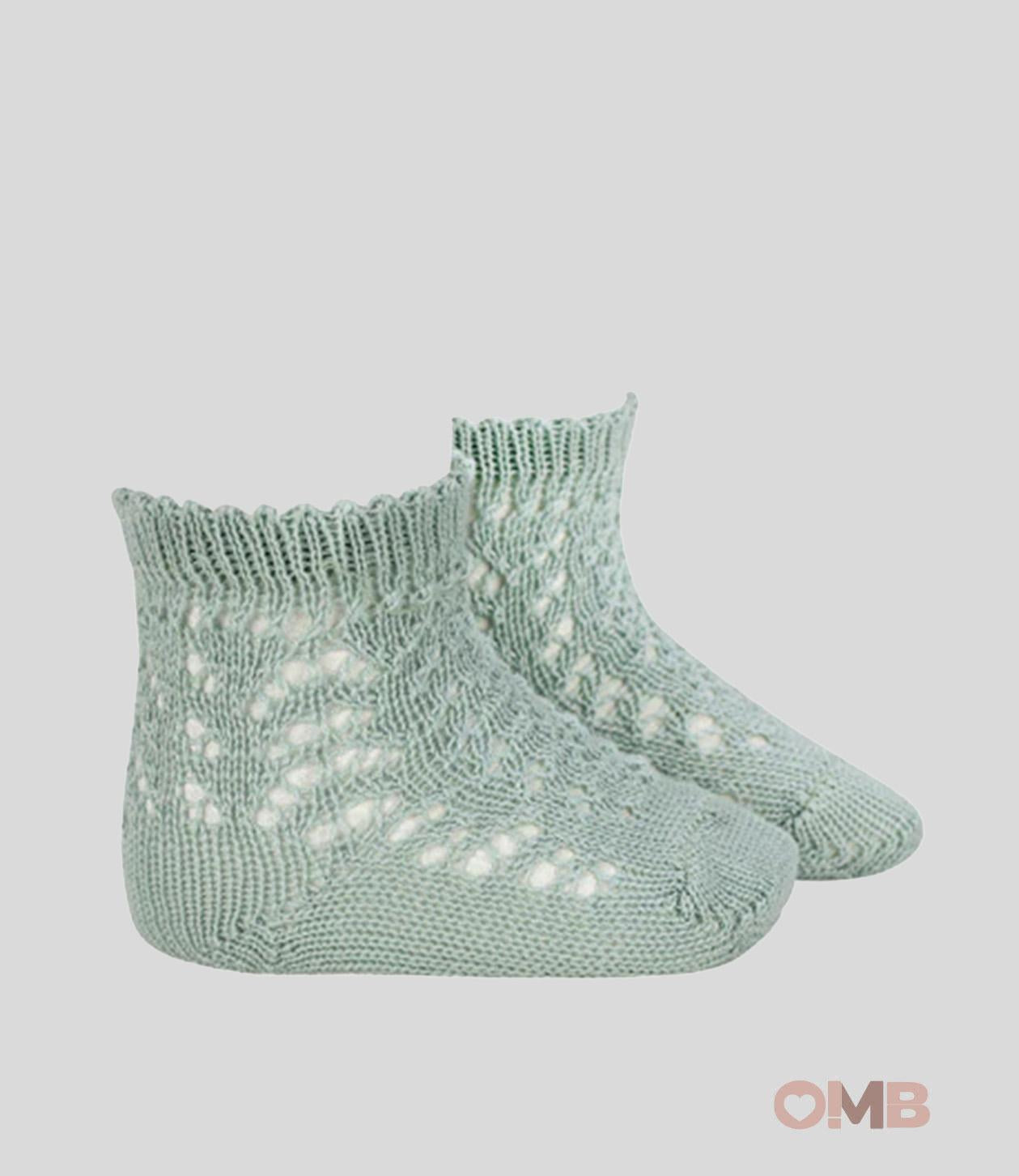 Calzino neonata Condor 2518/4 Verde corti traforati 2518/4 495 CONDOR 