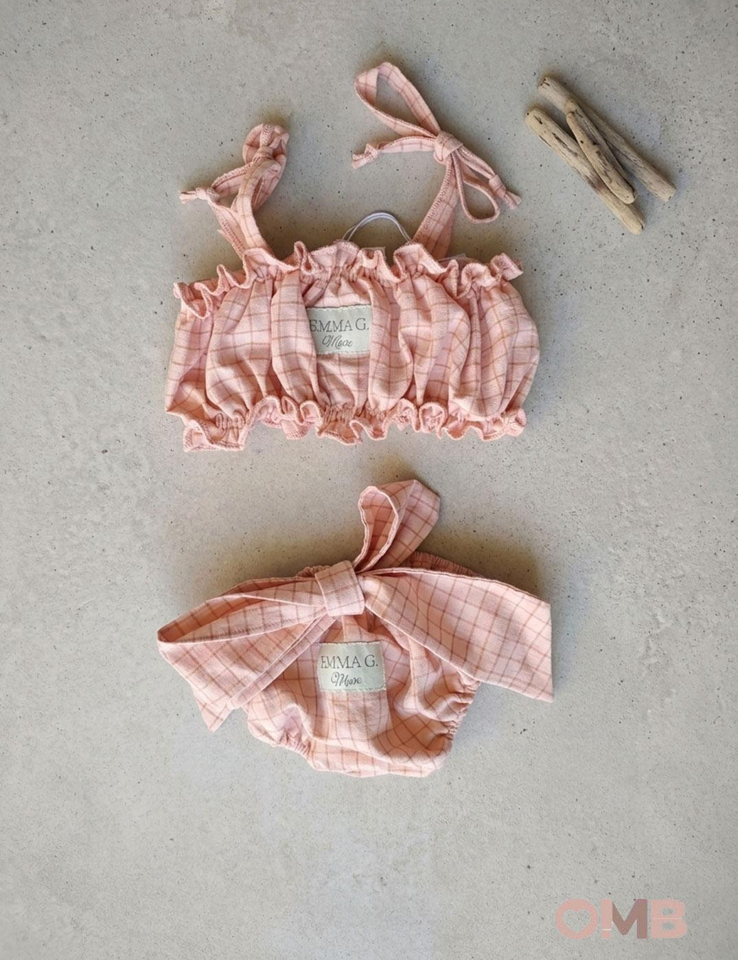 Bikini bambina EMMAG RE03CO17 Rosa RE05-CO18. QUADRI EMMAG 