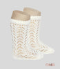 Calzino neonata Condor 2518 Panna traforato lungo