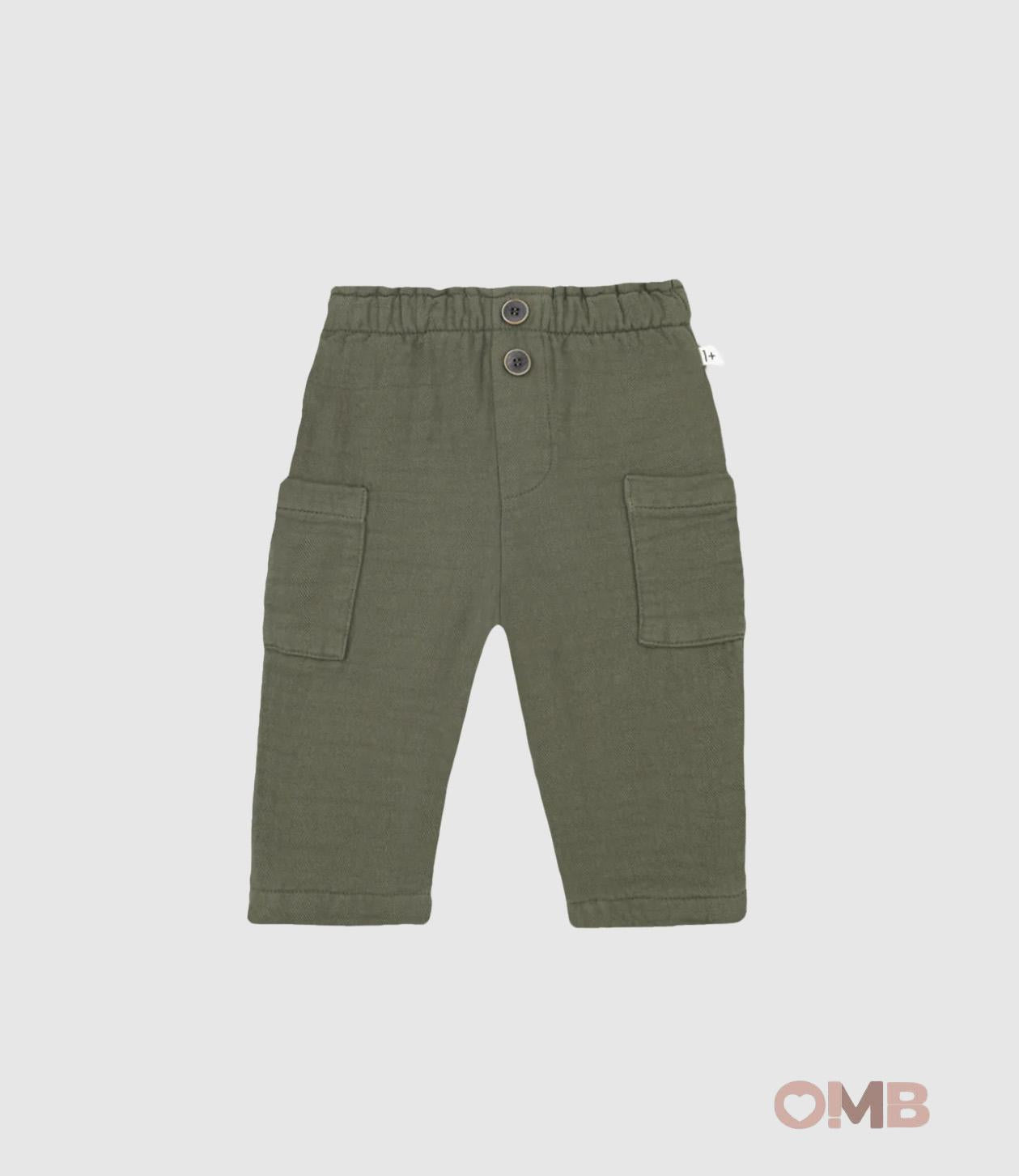 Pantalone 1+INTHEFAMILY neonato POL Verde POL VERDE 1+INTHEFAMILY 