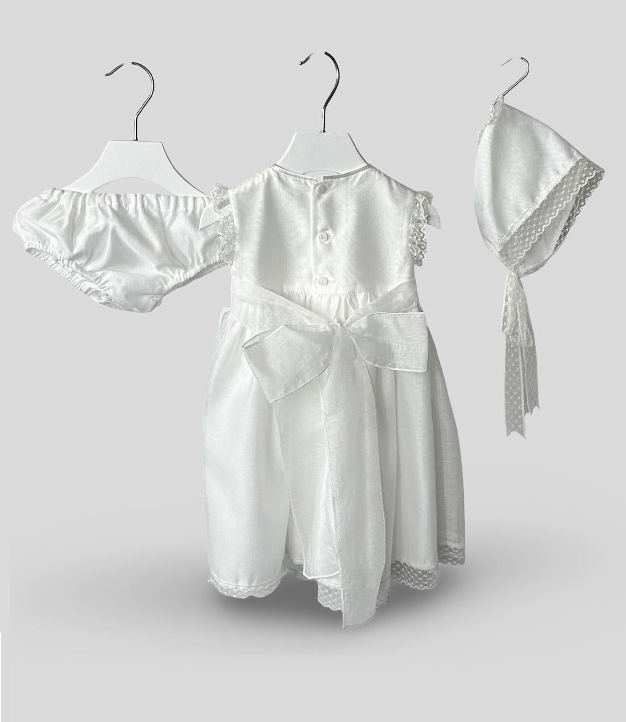 Abito Neonata NISERET 5585 Bianco 5585 PANNA NISERET 