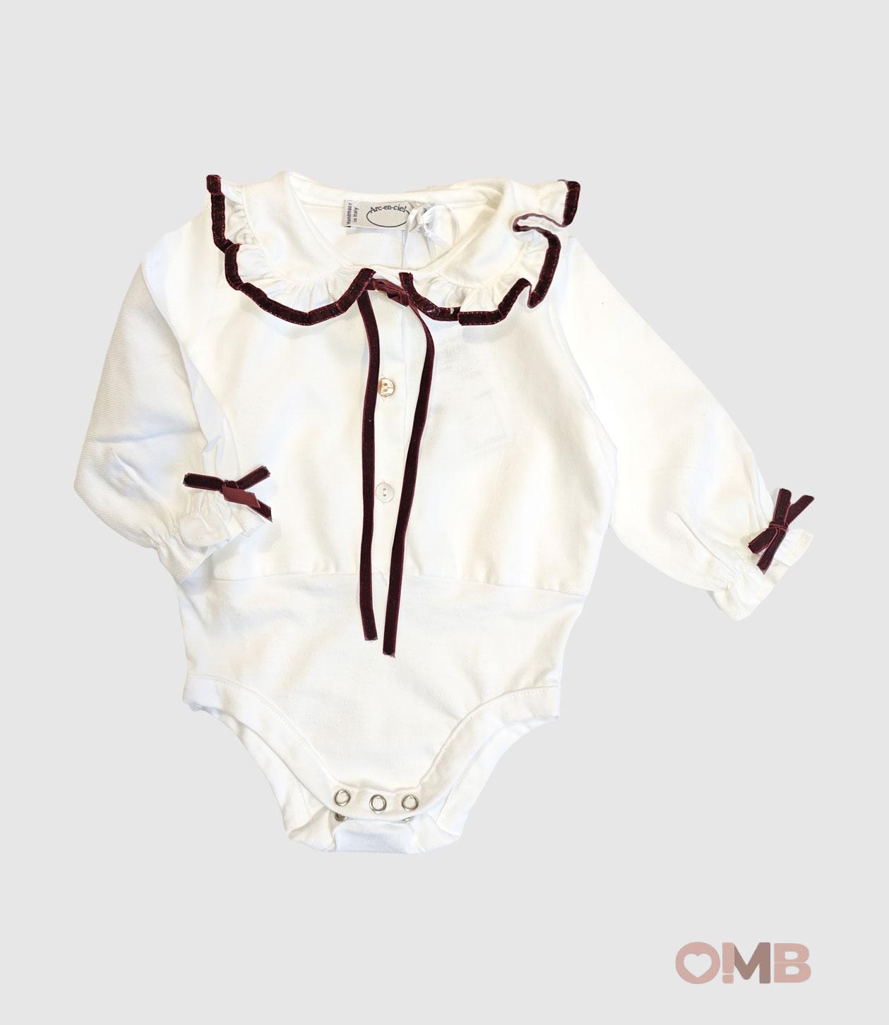 Camicia ARC EN CIEL neonata 1137 Bianco 1137 BCO-BORDEAU ARC EN CIEL 