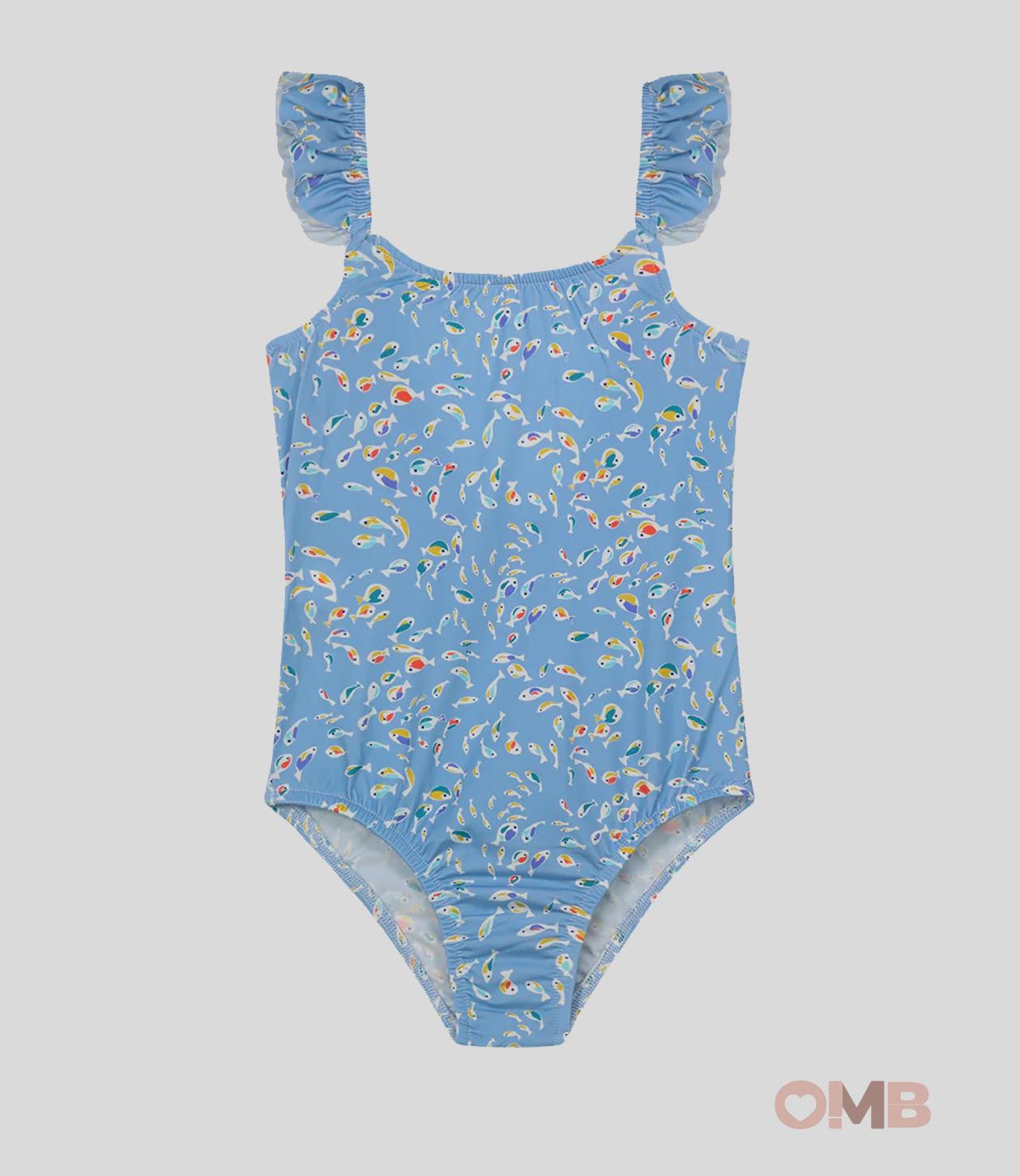 Costume Bambina Pesciolino Rosso INLY celeste INLY05 PESCI PESCIOLINO ROSSO 