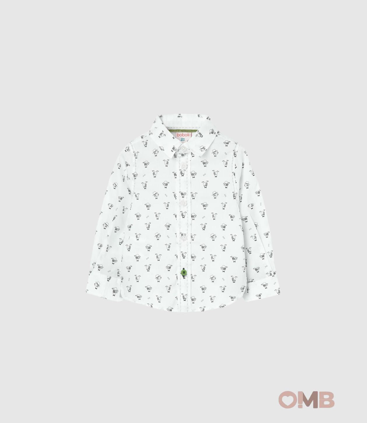 Camicia BOBOLI bambino 719232 Bianca<BR/> 719232 CANE BOBOLI 