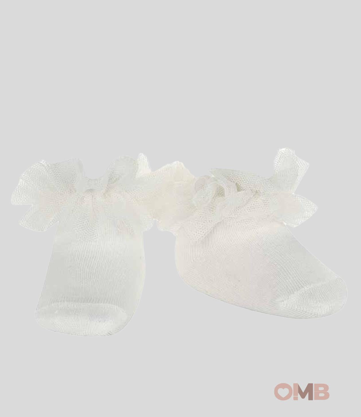 Calzino neonata Condor 2488/4 Latte tulle arricciato corti cotone 2488/4 202 CONDOR 