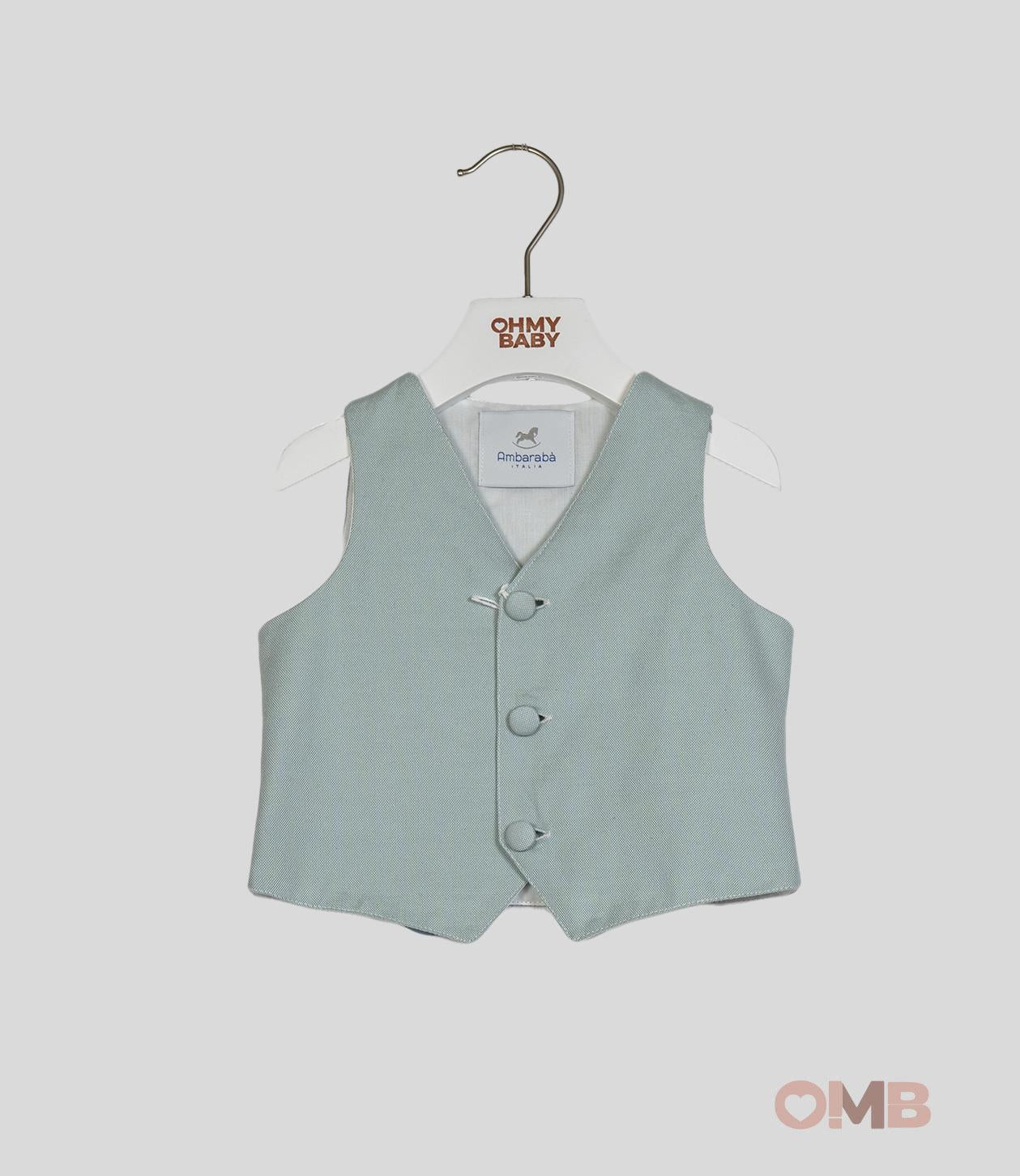 Gilet neonato Ambaraba 39073 verde salvia 39073 VERDE AMBARABA' 