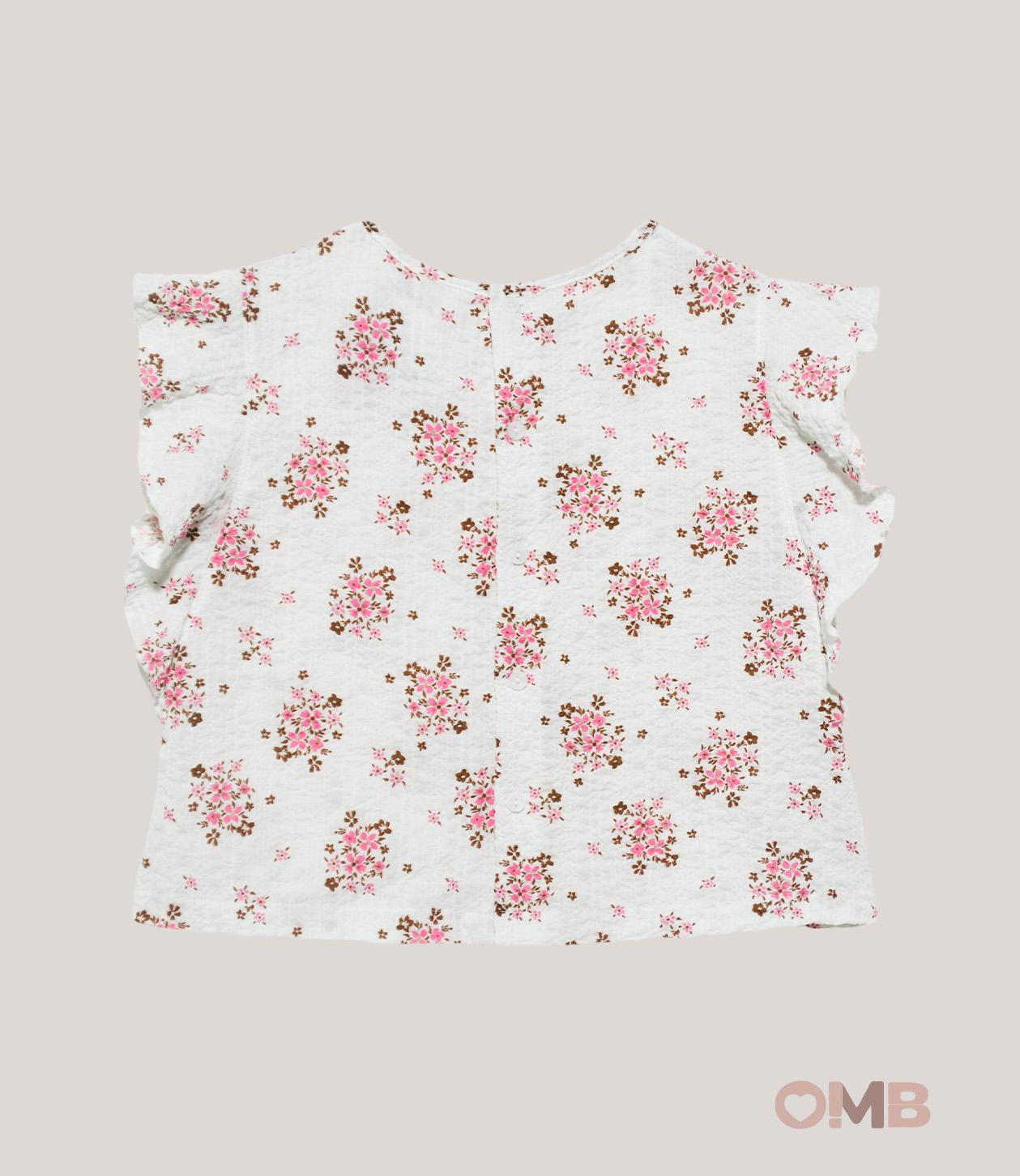Camicia bambina LALALU CML70 Bianca CML70 FIORI LALALU 