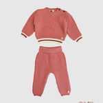 Completo MAGLIFICIO VERONA neonata 45465 Rosa lana a costa inglese elastico orli 45465 ROSA MAGLIFICIO VERONA 