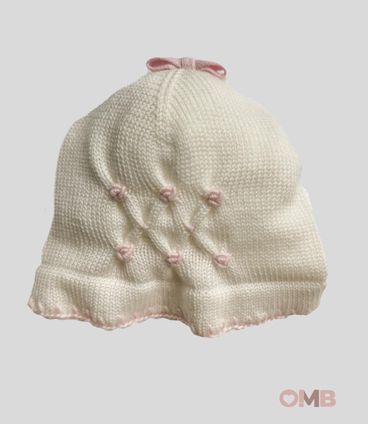 Cappello Neonata Primodi Bebè 3517 panna rosa 3517.9 ROSELLINA PRIMODI BEBE 