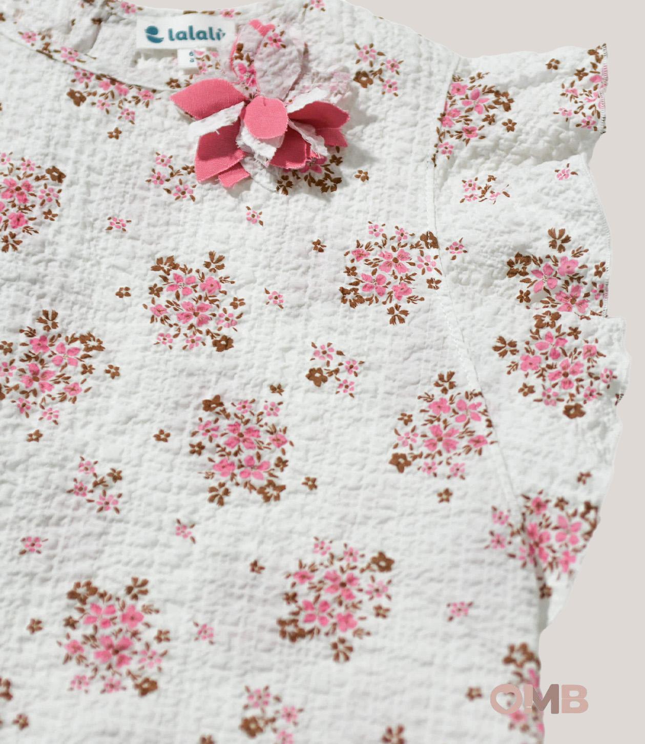 Camicia bambina LALALU CML70 Bianca CML70 FIORI LALALU 